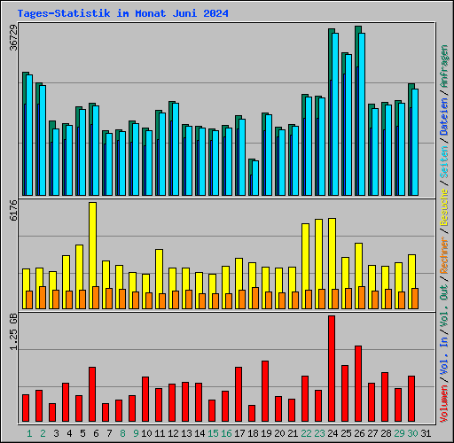 Tages-Statistik im Monat Juni 2024